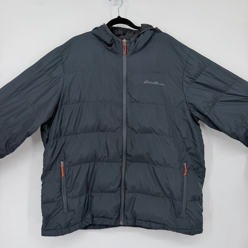 Eddie Bauer EB650 Down Hooded Full Zip Puffer Jacket Mens 2XL Packable